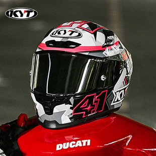 KYT全盔头盔男摩托车四季机车赛道双镜片安全帽骑行大尾翼ST通勤