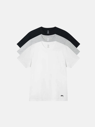 闪电发货 Stussy SS23 Undershirts 纯棉亲肤叠穿纯色圆领打底衫