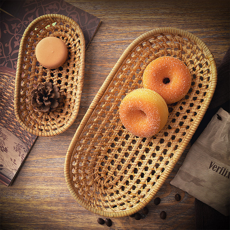 藤编点心盘水果盘小干果盘下午茶零食盘糖果盘早餐篮薯条面包筐子,餐饮具,果盆/果盘/果篮,淘宝优惠券,粉丝福利购,淘宝优惠卷