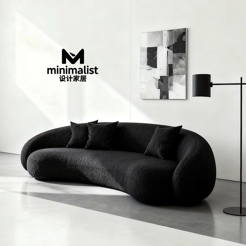 简约布艺沙发客厅小户型极简弧形休闲服装店美容院休息区洽谈沙发,住宅家具,布艺沙发,淘宝优惠券,粉丝福利购,淘宝优惠卷
