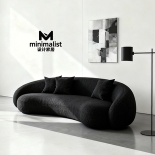 店美容院休息区洽谈沙发 简约布艺沙发客厅小户型极简弧形休闲服装