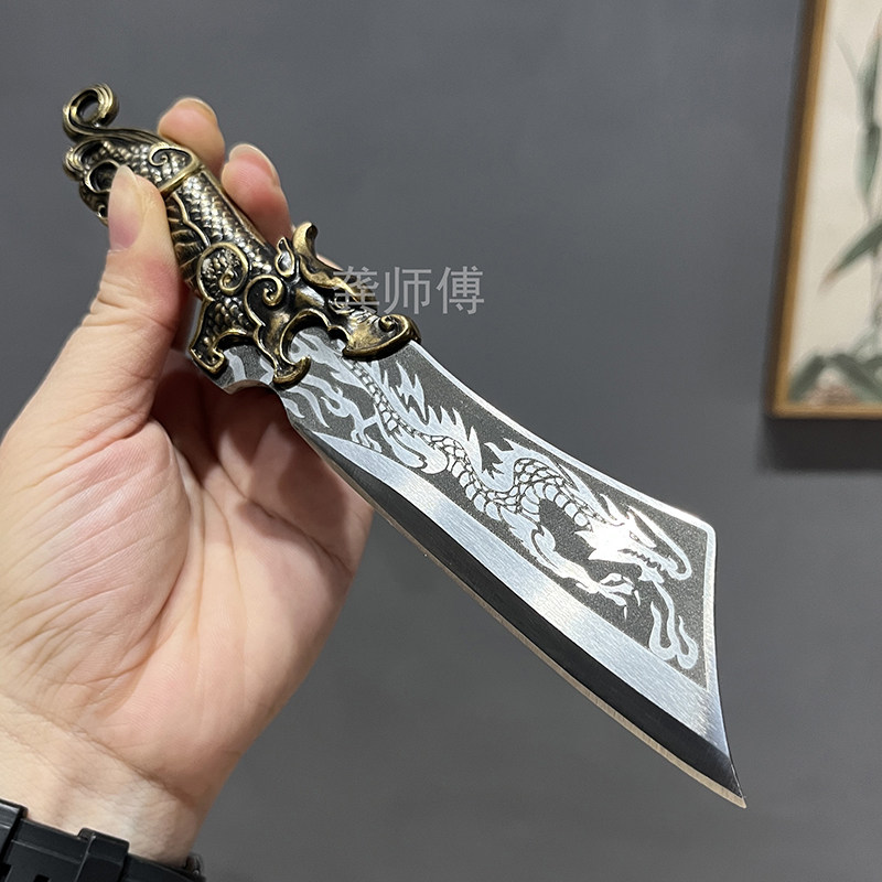 黑茶未开刃防身手工纯铜把玩砖撬