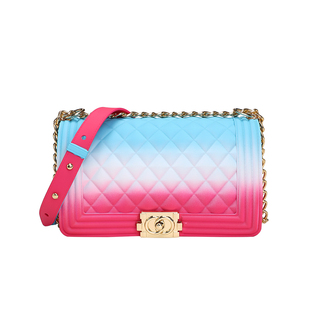 jelly2026冬季新小方包搞怪菱格链条女款果冻包磨砂哑光彩虹包bag