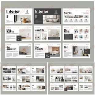 ppt模板室内设计建筑装饰家具公司工作室品牌营销业务投资1228
