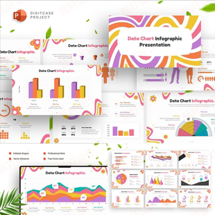 ppt模板创意数据图表分析工作总结业务项目流程投资品牌营销505