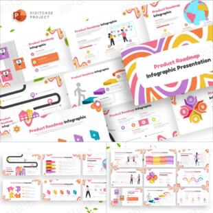 ppt模板产品路线图项目流程设计品牌营销业务投资客户商业推广776