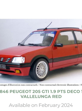 NOREV 1/18 标致 Peugeot 205 GTi 1.9 PTS 1991红色合金汽车模型
