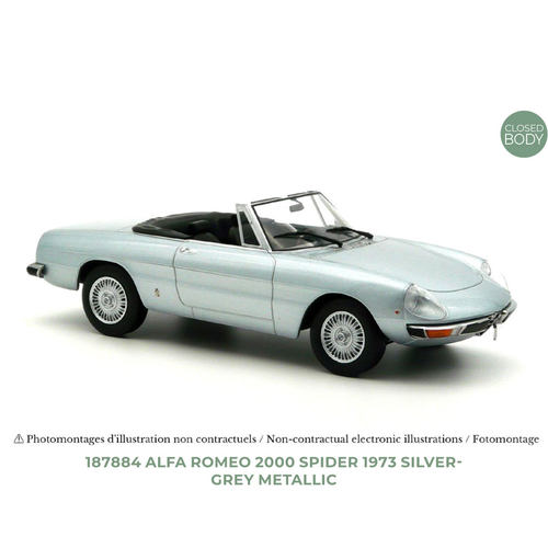 NOREV 1/18 Alfa Romeo 2000 Spider 1973合金汽车模型 不可开门