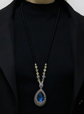 景洋饰品水晶毛衣链女长款百搭高档项链挂件秋冬衣服挂饰配饰吊坠