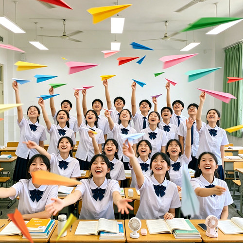 毕业季教室纸飞机拍照道具