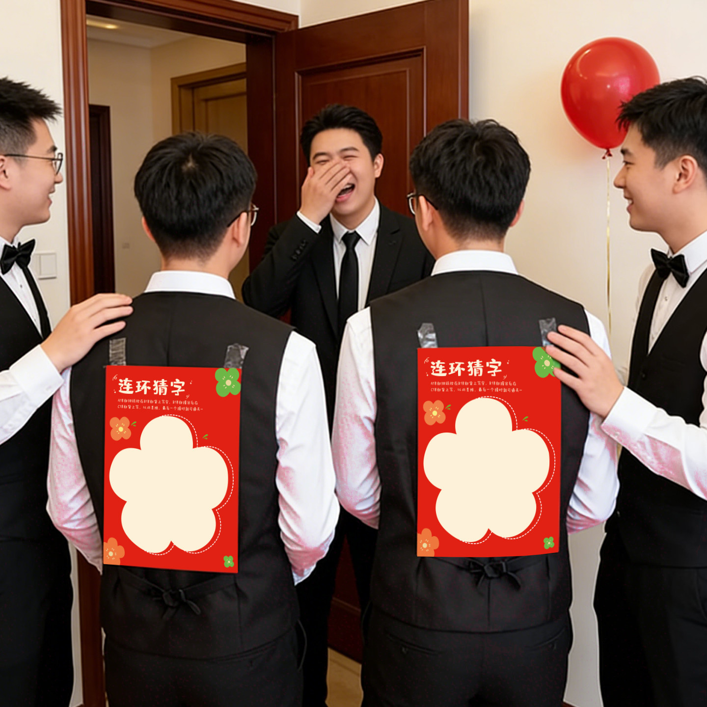 接亲游戏道具结婚全套互动新郎卡片靠背写字猜字创意有趣文明堵门
