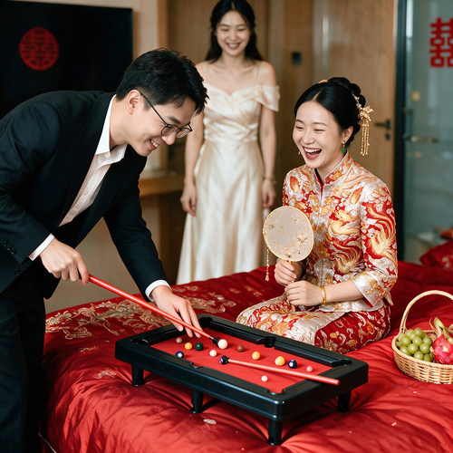 婚礼接亲堵门迷你台球桌