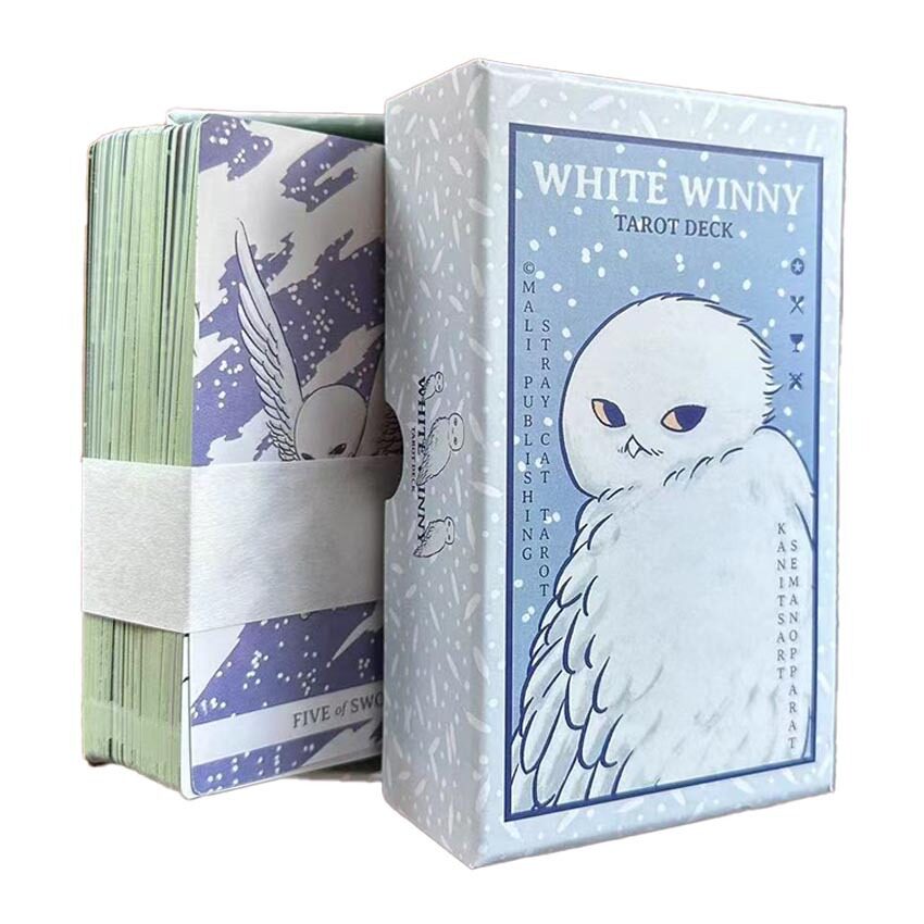 White Winny Tarot雪鸮天地盖礼盒款12X7 白猫头鹰卡罗塔罗牌