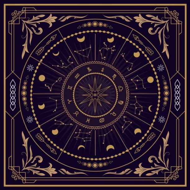 紫色星宫塔牌罗牌桌布Tarot推牌绒布垫子月亮神秘祭坛布桌布