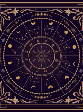 紫色星宫塔牌罗牌桌布Tarot推牌绒布垫子月亮神秘祭坛布桌布