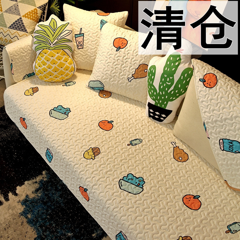 定做全棉布艺沙发垫四季通用纯棉坐垫套简约现代防滑全包特价罩巾