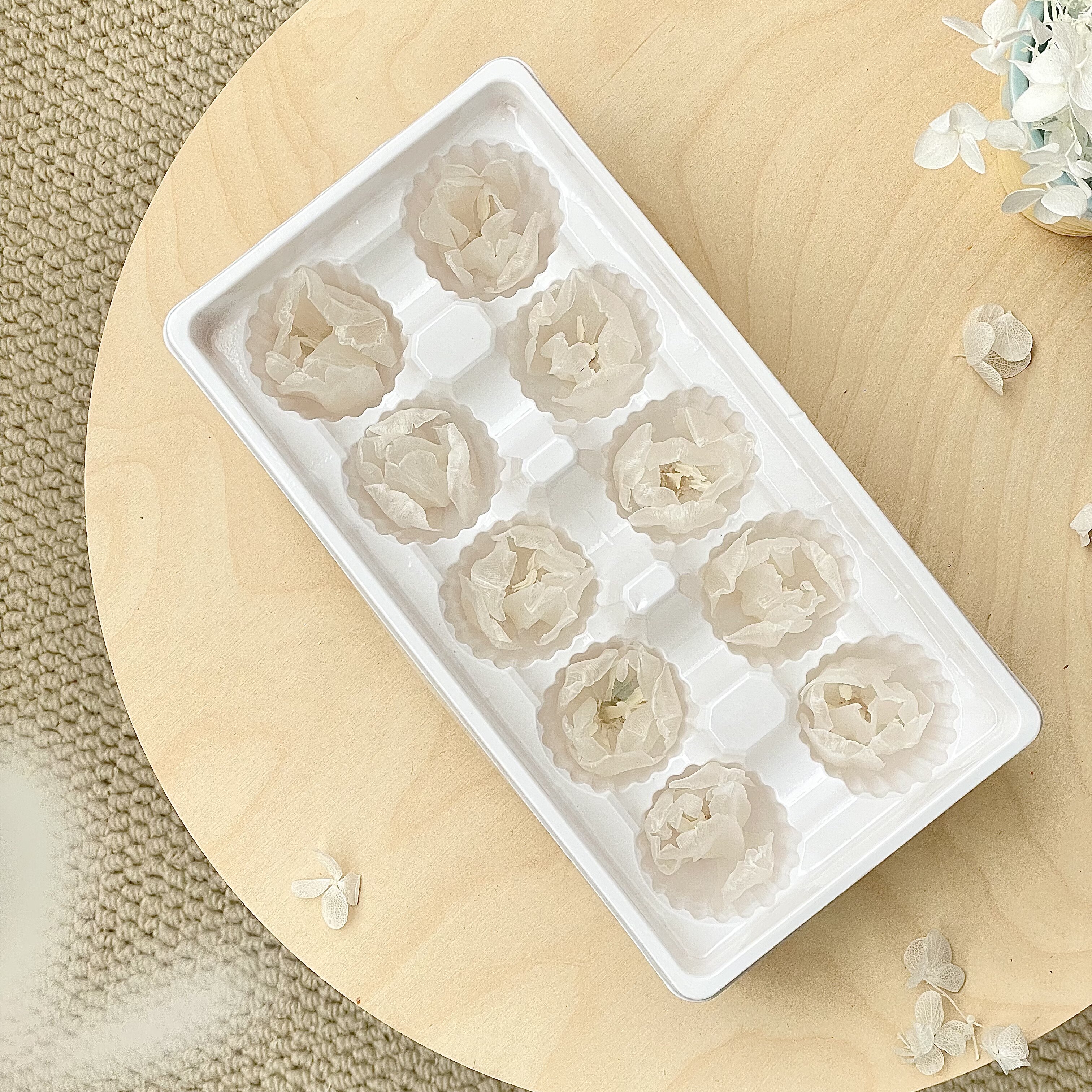 永生花白色郁金香盒装花头