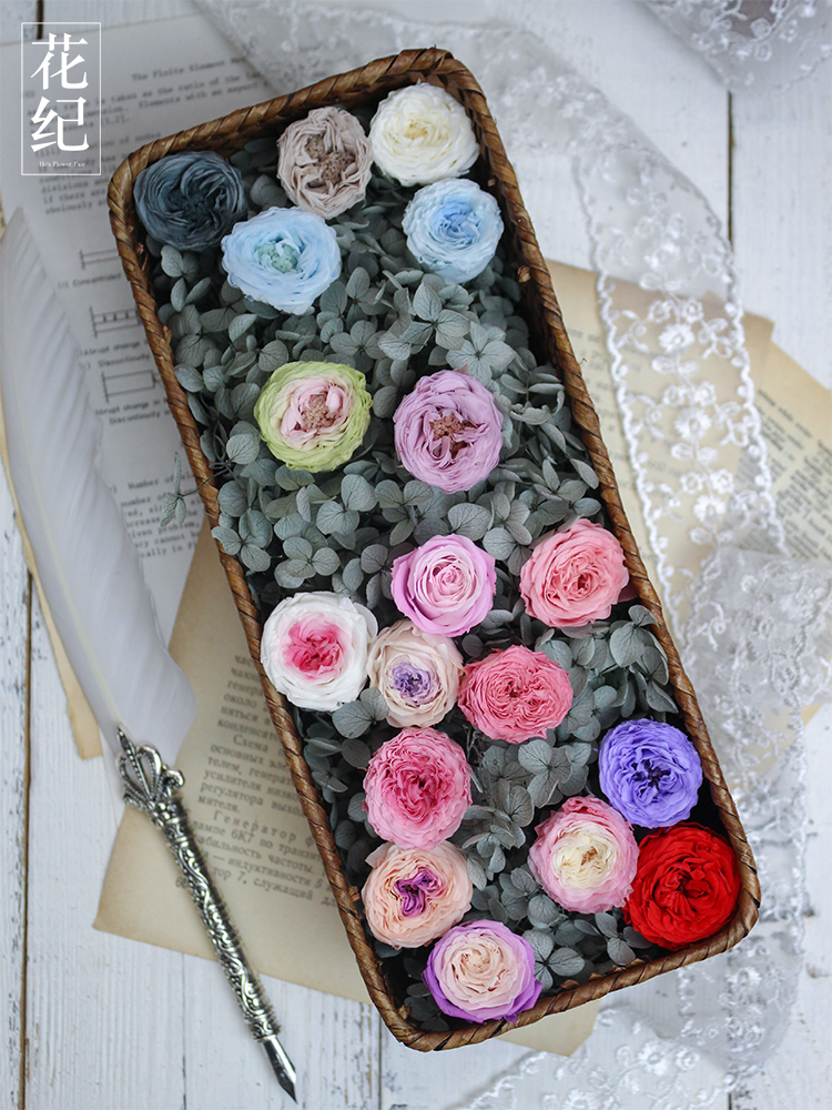 花纪永生花diy玫瑰盒钥匙扣迷你
