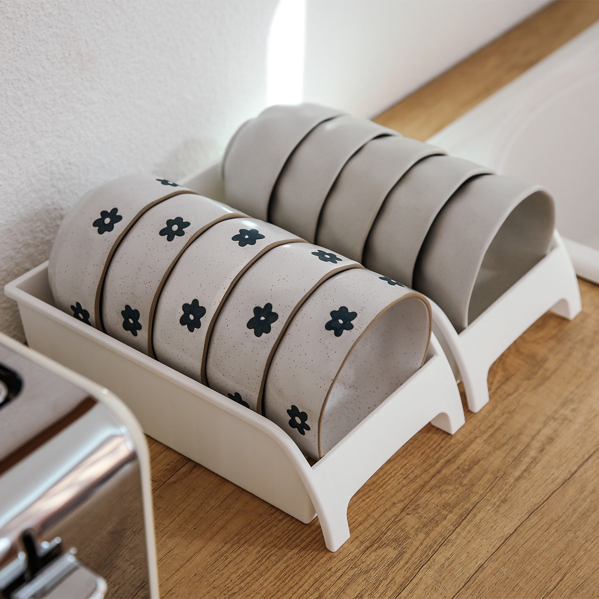 sanada日本进口厨房小碗收纳架吃饭碗沥水架横放置整理盒塑料放碗,厨房/烹饪用具,碗架,淘宝优惠券,粉丝福利购,淘宝优惠卷