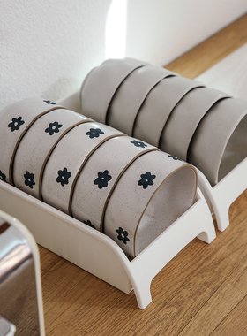 sanada日本进口厨房小碗收纳架吃饭碗沥水架横放置整理盒塑料放碗