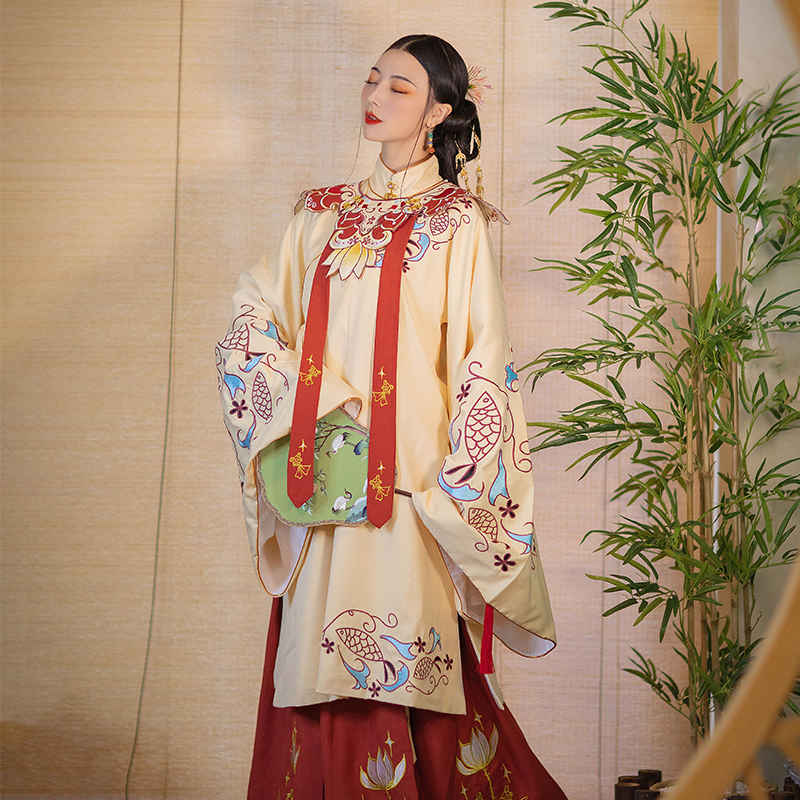 鱼莲原创汉服明制立领长袄轻汉坊
