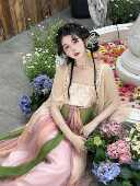 小明玉 国风汉元 素裙子全套装 轻汉坊 新中式 诃子连衣裙春夏齐胸裙