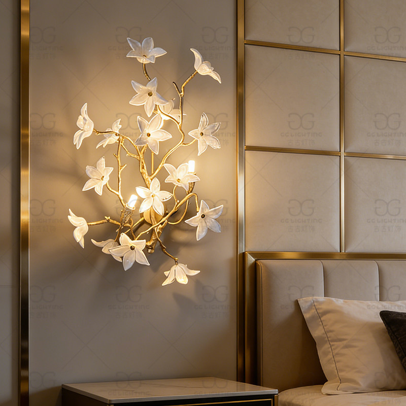 岱尔意式轻奢水晶壁灯卧室铜质艺术灯具高级感装饰灯