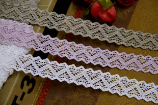 客供 1.4元 3色入 1.5cm宽 1米 波浪牙棉麻线窄花边 1D优惠价