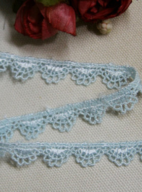 121D  日单 淡蓝色 细丝线水溶小花边1.1公分宽 1.3元1米