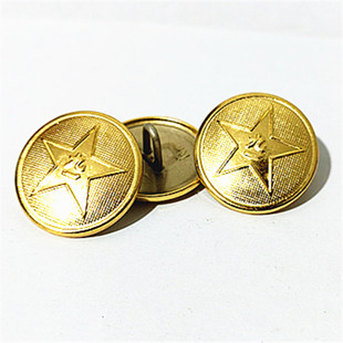 铜包铝金属五角星金色九一扣工作服 保安棉服大衣扣 工制服纽扣