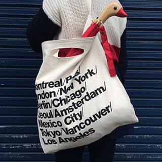 73misspiggy73美国aa字母城市环保单肩帆布牛仔包单肩手提斜中性