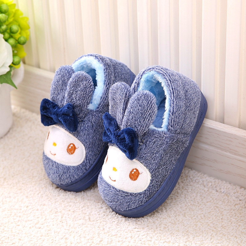 Chaussons enfants en suède pour hiver - semelle caoutchouc - Ref 1033010 Image 4