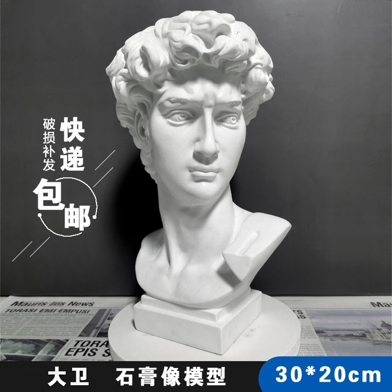 大卫石膏头像30cm摆件人物画室素描教具雕塑摆件装饰写生美术静物