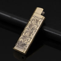 New Grasshopper lighter metal shell protective case, creative carved, personalized grinding wheel, open flame, high-end explosion-proof household thumbnail 5