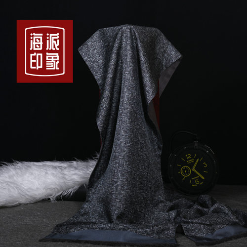男士秋冬季商务风送礼真丝围巾