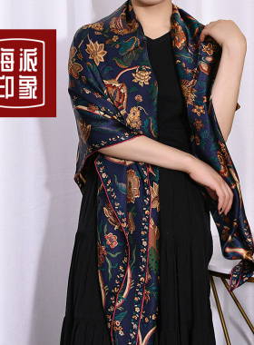 女士杭州丝绸真丝大方巾