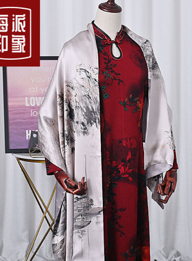 海派印象重磅两用春秋礼盒装丝巾
