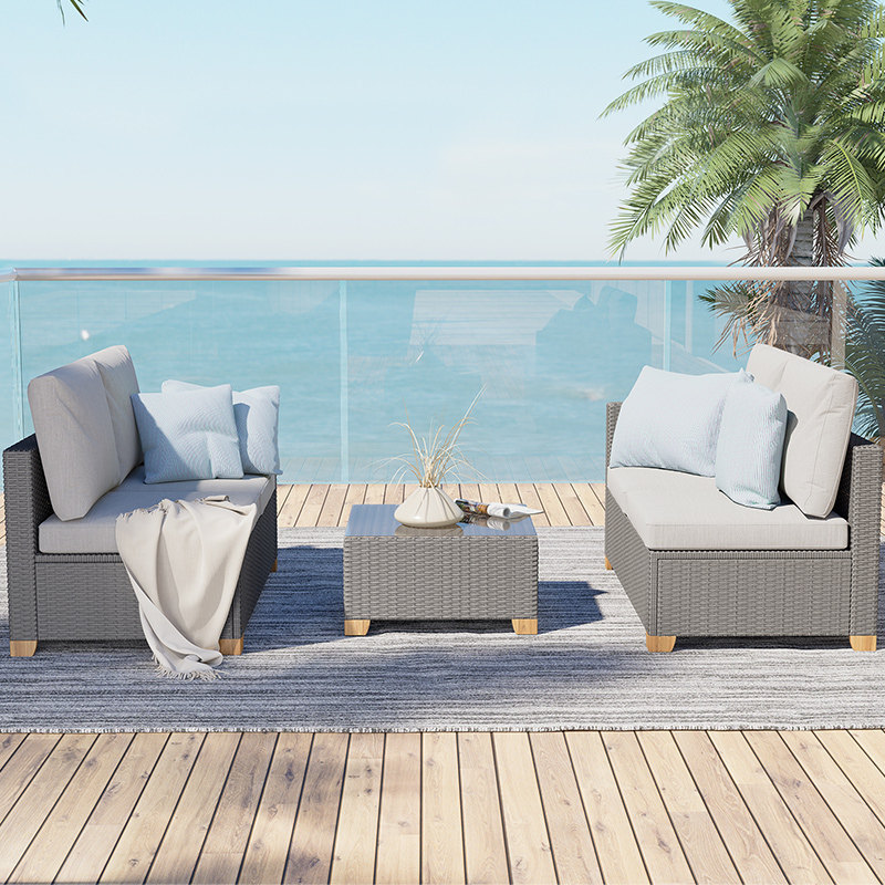 everite艾瑞 藤编户外沙发庭院花园阳台休闲沙发椅子组合家具套装