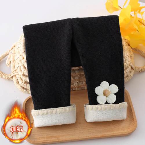 女童加绒加厚打底裤秋冬款