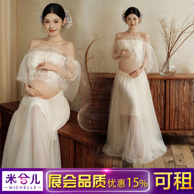 刘亦菲簪花同款影楼孕妇拍照服装