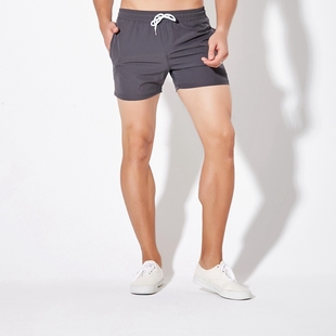 速干三分裤 运动裤 男潮流沙滩裤 男跑步3分裤 田径运动短裤 弹力修身