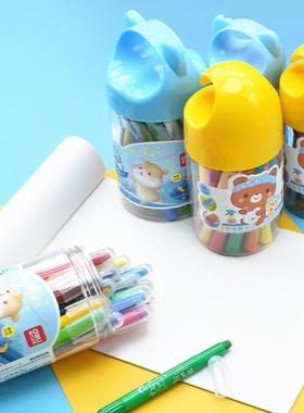 色得力705儿5/72056水溶性旋转童油画棒1218Deli\/得2/24色手提式