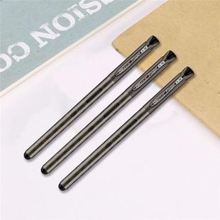 得力S43财记账签字中性3笔0.8mm财Deli 得细笔黑务色务财务针管