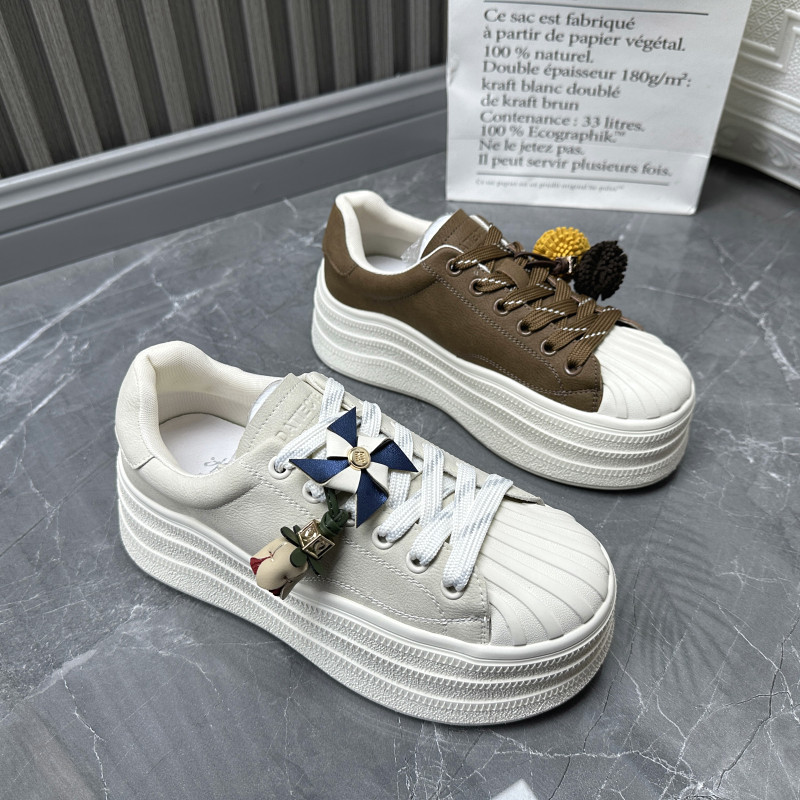 2025秋季新款断码处理真皮女鞋学院风网红厚底韩版深口低帮女板鞋,女鞋,休闲板鞋,淘宝优惠券,粉丝福利购,淘宝优惠卷