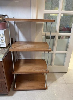 实木小红书同款搁板置物架子客厅DIY多层收纳书架厨房原木中古风