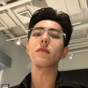 清冷高贵公子无框窄长形小脸平光眼镜斯文败类氛围度数近视框男士