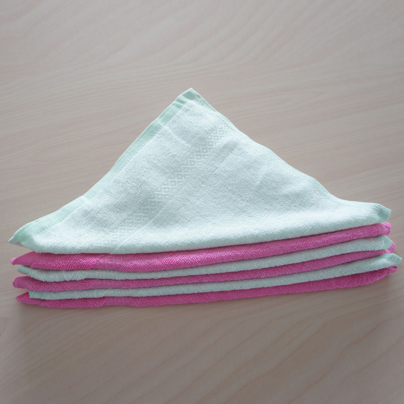 竹纤维 缎档提花 小方巾  婴儿口水巾擦汗巾 洗面巾