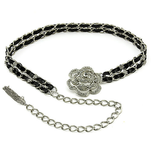 韩版百搭裙子大衣金属流苏细腰带