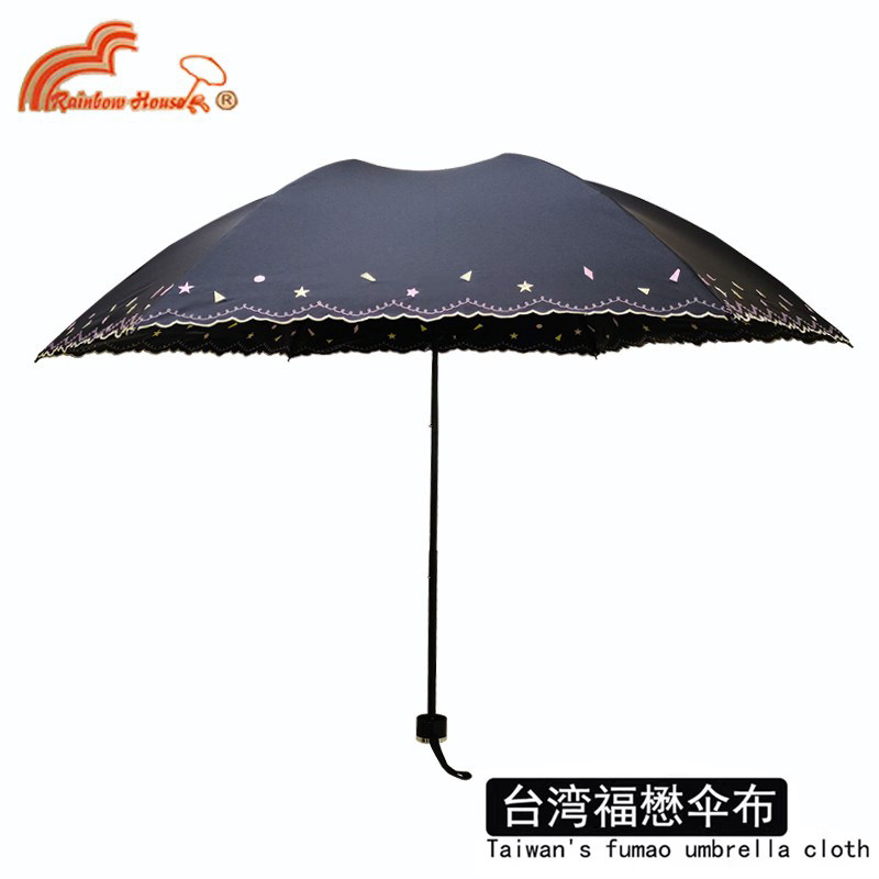 新款正品台湾彩虹屋超轻太阳伞超强防晒防紫外线遮阳伞女进口福懋