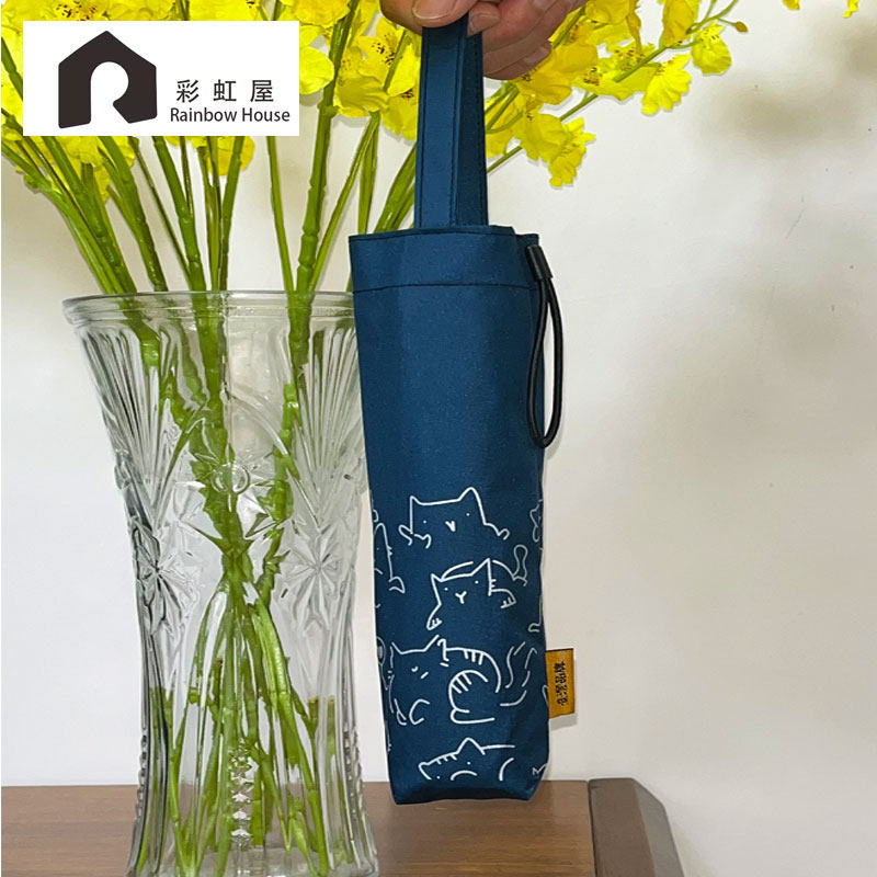 正品台湾彩虹屋黑胶超强防晒50+防紫外线遮阳三折太阳伞进口福懋